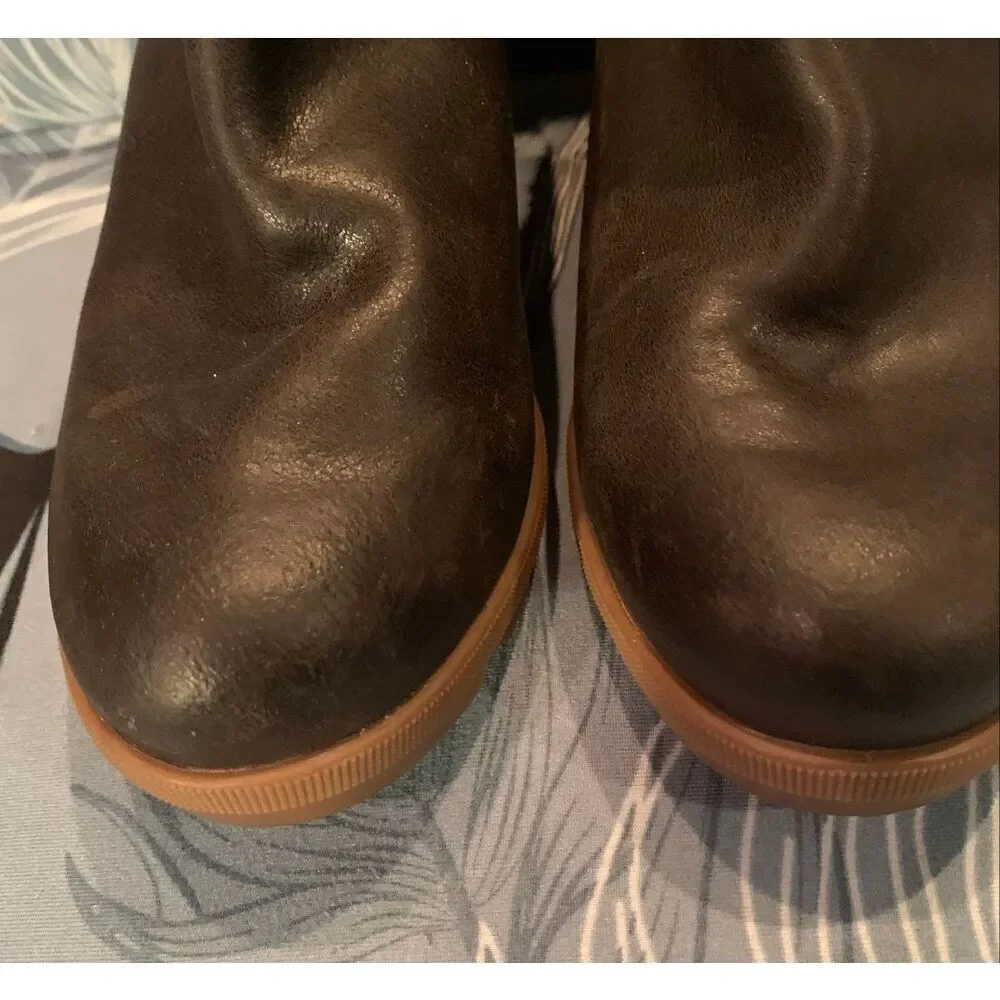 Sorel Joan of Arctic Wedge II Zip Brown Leather Boots sz 8